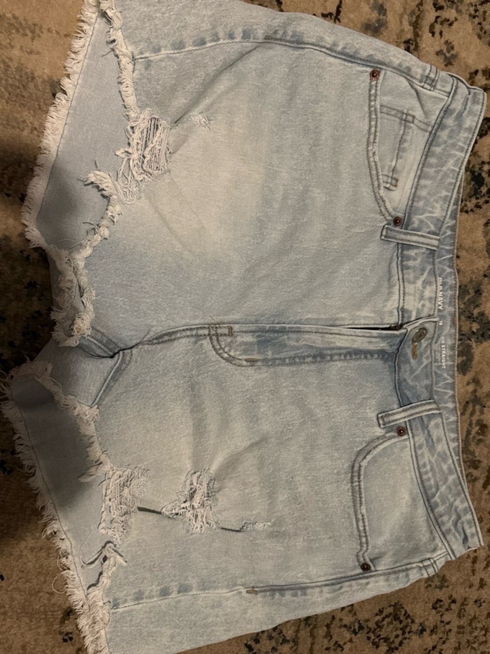 Old Navy Light Blue Distressed Denim Cutoff Shorts